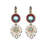 Earrings By Mariana Woman Refined Pearl and Turquoise Swarovski Crystals
