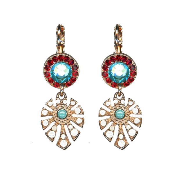 Earrings By Mariana Woman Refined Pearl and Turquoise Swarovski Crystals