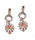 Earrings By Mariana Woman Luxurious Pearl and Light Rose Swarovski Crystals