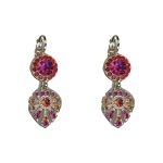 Earrings By Mariana Woman Graceful Fuchsia and Siam Swarovski Crystals - Image 2
