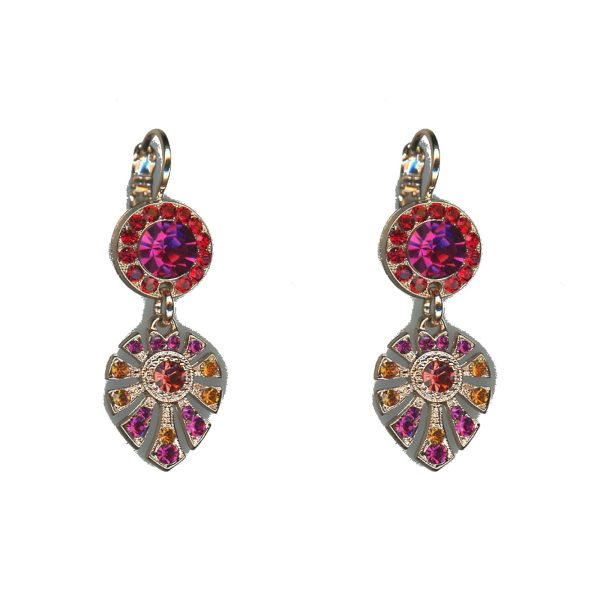 Earrings By Mariana Woman Graceful Fuchsia and Siam Swarovski Crystals