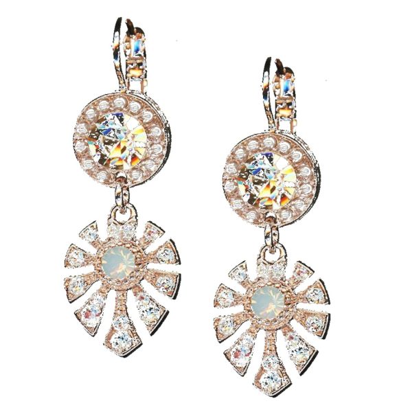 Earrings By Mariana Woman Timeless Golden Shadow and Light Peach Swarovski Crystals