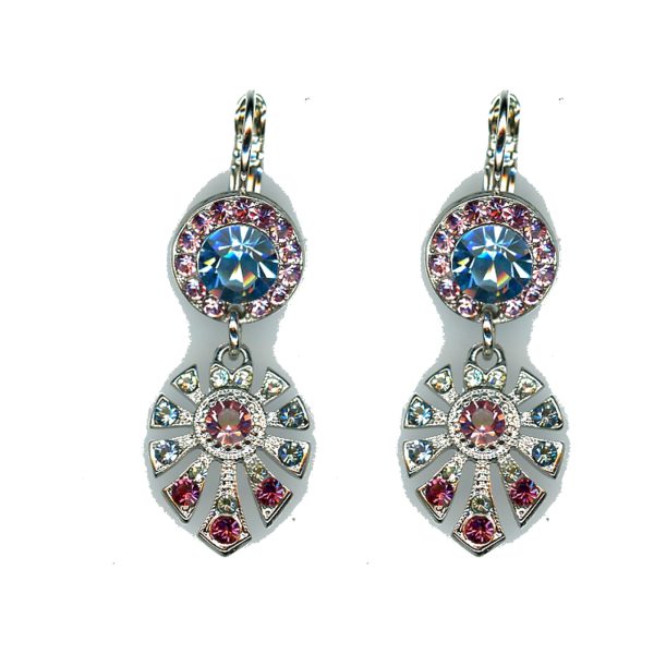 Earrings By Mariana Woman Sparkling Turquoise and Rose Swarovski Crystals