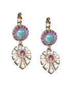 Earrings By Mariana Woman Charming Opal and Rose Swarovski Crystals - Image 2