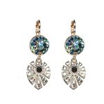 Earrings By Mariana Woman Radiant Hematite and Jet Swarovski Crystals - Image 2