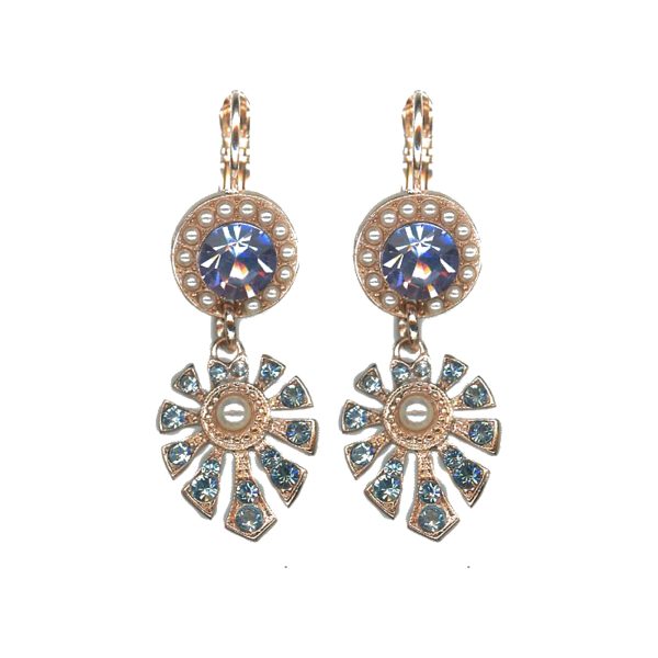 Earrings By Mariana Woman Striking Pearl and Aquamarine Swarovski Crystals