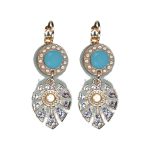 Earrings By Mariana Woman Luxurious Opal and Tanzanite Swarovski Crystals