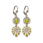 Earrings By Mariana Woman Elegant Yellow and Moonlight Swarovski Crystals - Image 2