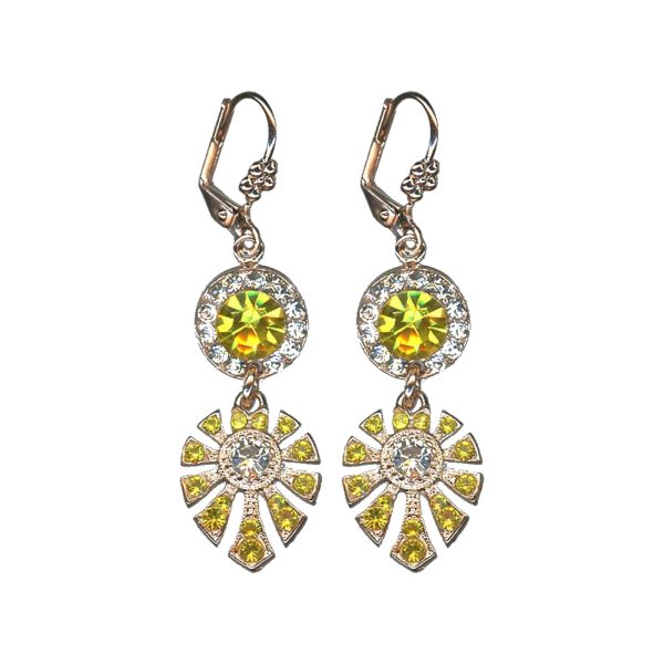 Earrings By Mariana Woman Elegant Yellow and Moonlight Swarovski Crystals