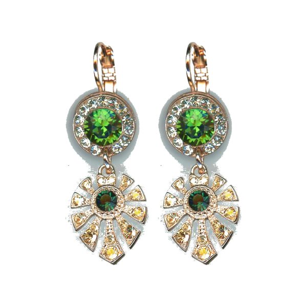 Earrings By Mariana Woman Delicate Emerald and Clear Swarovski Crystals