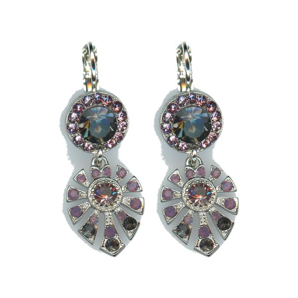 Earrings By Mariana Woman Vibrant Quartz and Steel Silver AB Swarovski Crystals