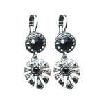 Earrings By Mariana Woman Modern Hematite and jet black Swarovski Crystals