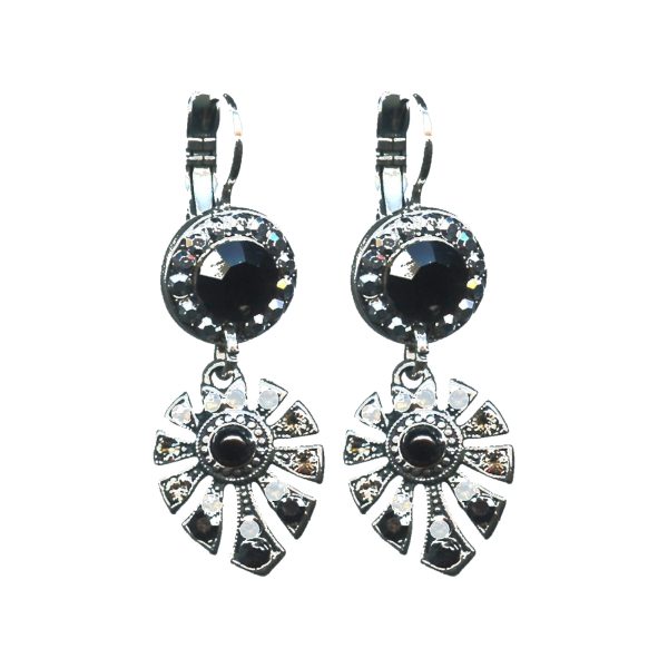 Earrings By Mariana Woman Modern Hematite and jet black Swarovski Crystals