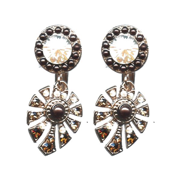 Earrings By Mariana Woman Romantic Opal and smoked topaz Swarovski Crystals