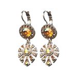 Earrings By Mariana Woman Eye-Catching Topaz and Golden Shadow Swarovski Crystals - Image 2