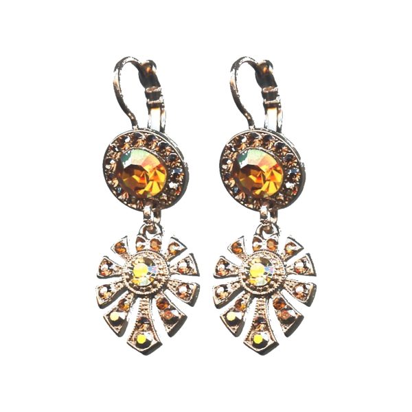 Earrings By Mariana Woman Eye-Catching Topaz and Golden Shadow Swarovski Crystals
