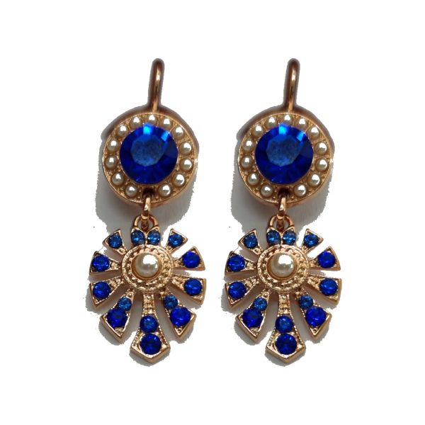 Earrings By Mariana Woman Romantic Pearl and Sapphire Swarovski Crystals