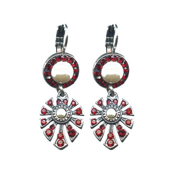 Earrings By Mariana Woman Romantic Pearl and Siam Swarovski Crystals