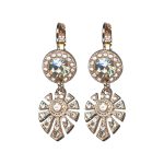 Earrings By Mariana Woman Eye-Catching Pearl and Silk(Gold Quartz) Swarovski Crystals - Image 2