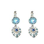 Earrings By Mariana Woman Luminous Blue and Laguna Delite Swarovski Crystals - Image 2