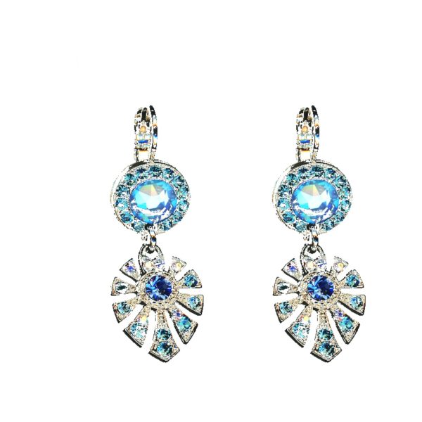 Earrings By Mariana Woman Luminous Blue and Laguna Delite Swarovski Crystals
