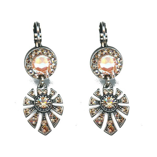 Earrings By Mariana Woman Romantic Pearl and Lt.Peach Swarovski Crystals