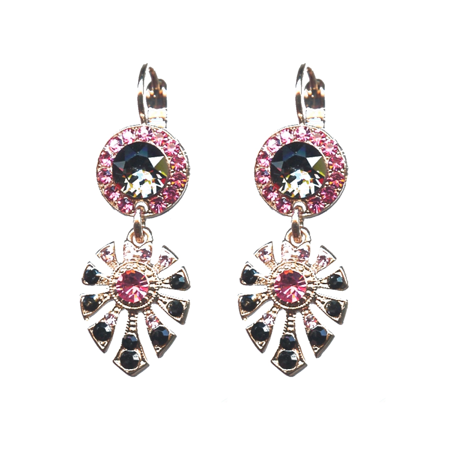E-1514-3-143-SP6 Earrings By Mariana Woman Radiant Dk.Olive Swarovski Crystals - Image 1
