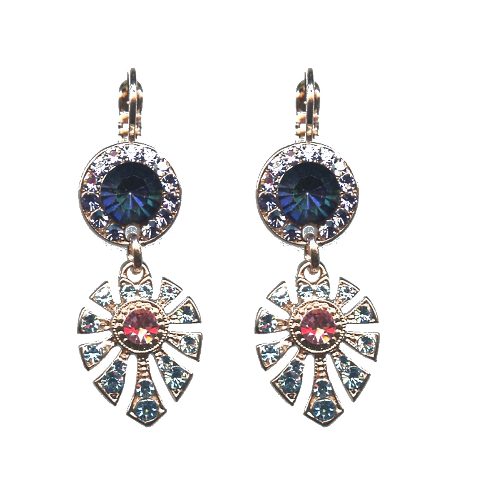 E-1514-3-144-SP6 Earrings By Mariana Woman Lovely Lt.Olive Swarovski Crystals - Image 1