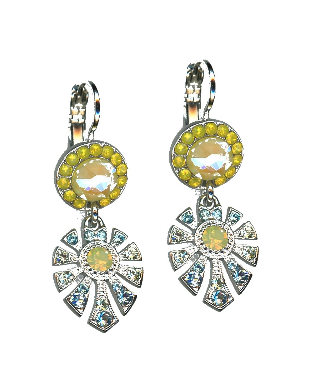 E-1514-3-146-1-SP6 Earrings By Mariana Woman Luminous Peridot and Sun Kissed Sunshine Swarovski Crystals - Image 1