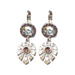 Earrings By Mariana Woman Luxurious Opal and Light Burgundy Swarovski Crystals
