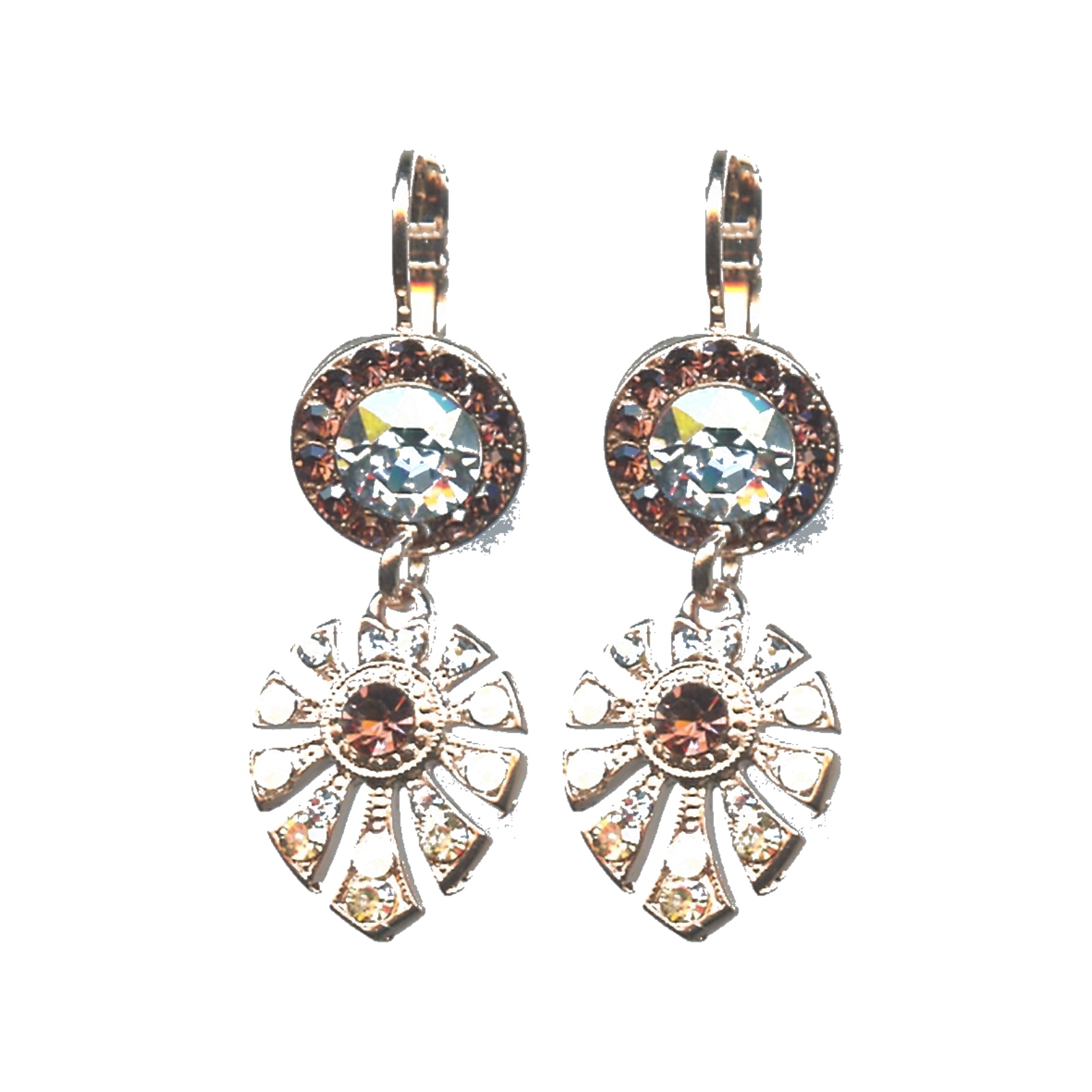 E-1514-3-146-SP6 Earrings By Mariana Woman Luxurious Opal and Light Burgundy Swarovski Crystals - Image 1