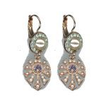 Earrings By Mariana Woman Distinctive Opal and Peridot Swarovski Crystals