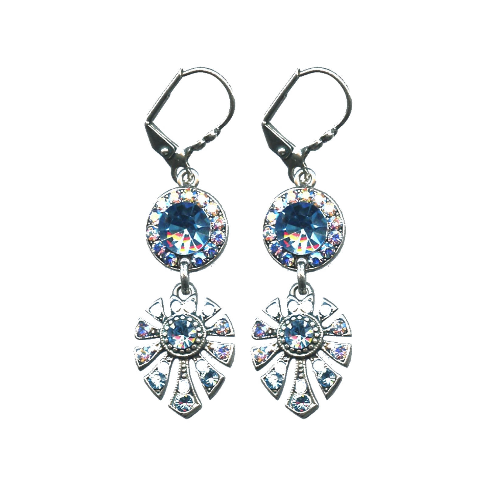 E-1514-3-202-SP6 Earrings By Mariana Woman Modern Aquamarine Swarovski Crystals - Image 1