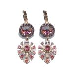 Earrings By Mariana Woman Timeless Amethyst and Rose Swarovski Crystals