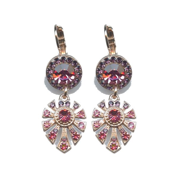 Earrings By Mariana Woman Timeless Amethyst and Rose Swarovski Crystals