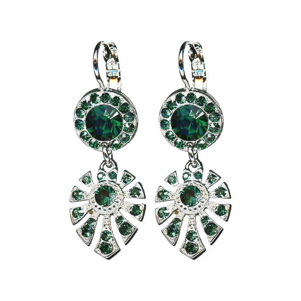 Earrings By Mariana Woman Eye-Catching Emerald Swarovski Crystals