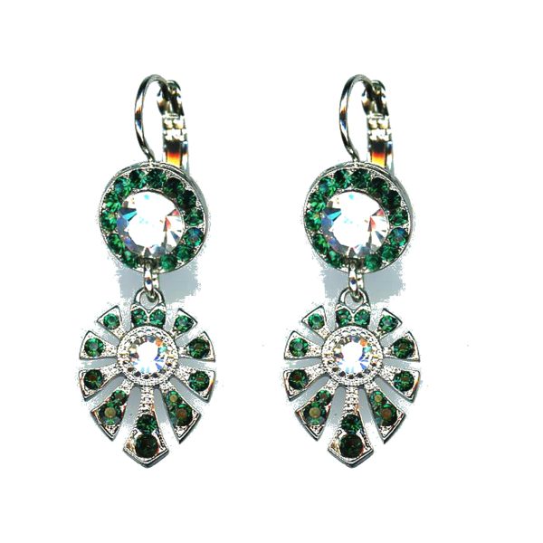 Earrings By Mariana Woman Refined Emerald and Moonlight Swarovski Crystals