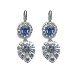 Earrings By Mariana Woman Sophisticated Sapphire and Clear Swarovski Crystals