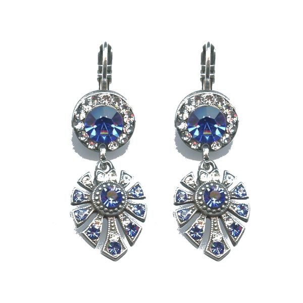 Earrings By Mariana Woman Sophisticated Sapphire and Clear Swarovski Crystals