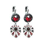 Earrings By Mariana Woman Beautiful Siam and Jet Swarovski Crystals