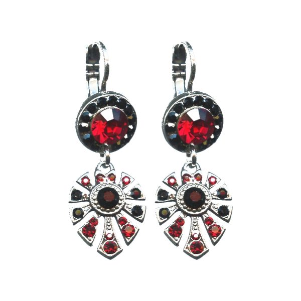 Earrings By Mariana Woman Beautiful Siam and Jet Swarovski Crystals