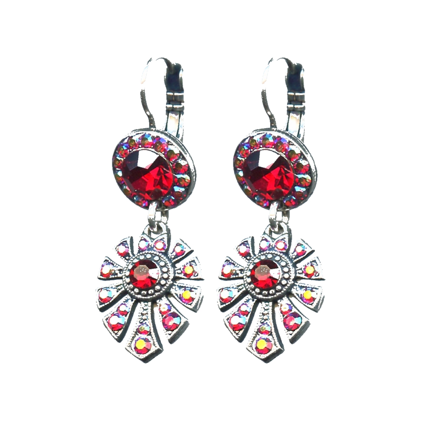 E-1514-3-208AB-SP6 Earrings By Mariana Woman Timeless Siam and AB Swarovski Crystals - Image 1