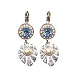Earrings By Mariana Woman Dazzling Pearl and Lt.Sapphire Swarovski Crystals