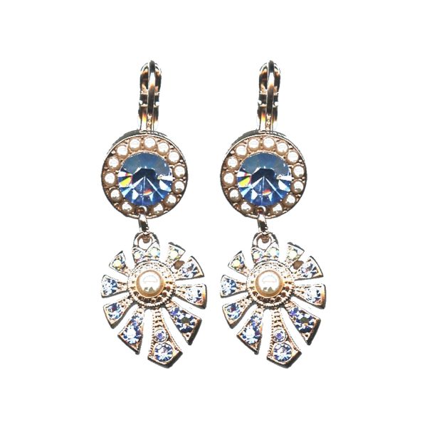 Earrings By Mariana Woman Dazzling Pearl and Lt.Sapphire Swarovski Crystals