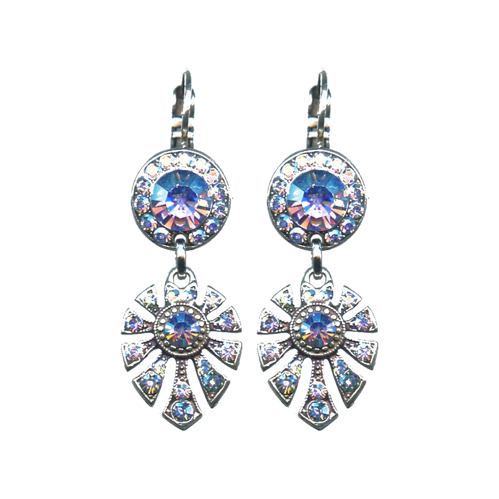 E-1514-3-211AB2-SP6 Earrings By Mariana Woman Lovely Sappire and AB Swarovski Crystals - Image 1