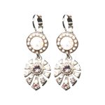 Earrings By Mariana Woman Luxurious Pearl and Rose opal Swarovski Crystals - Image 2