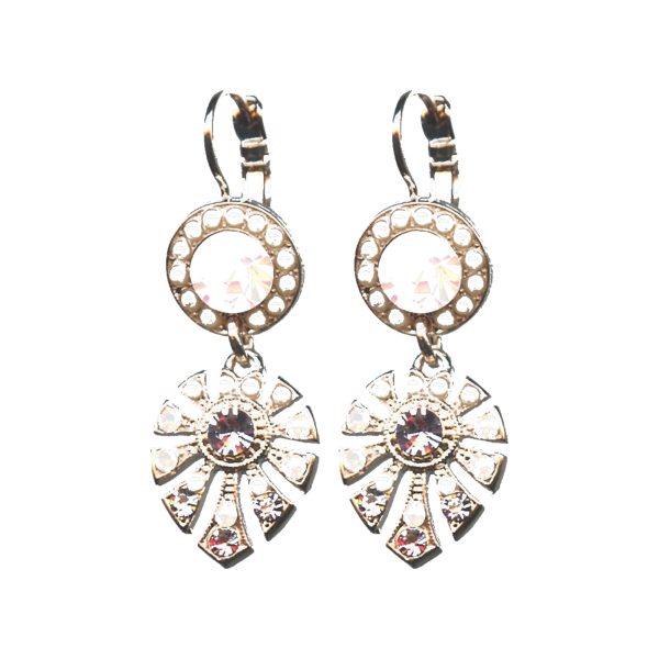 Earrings By Mariana Woman Luxurious Pearl and Rose opal Swarovski Crystals