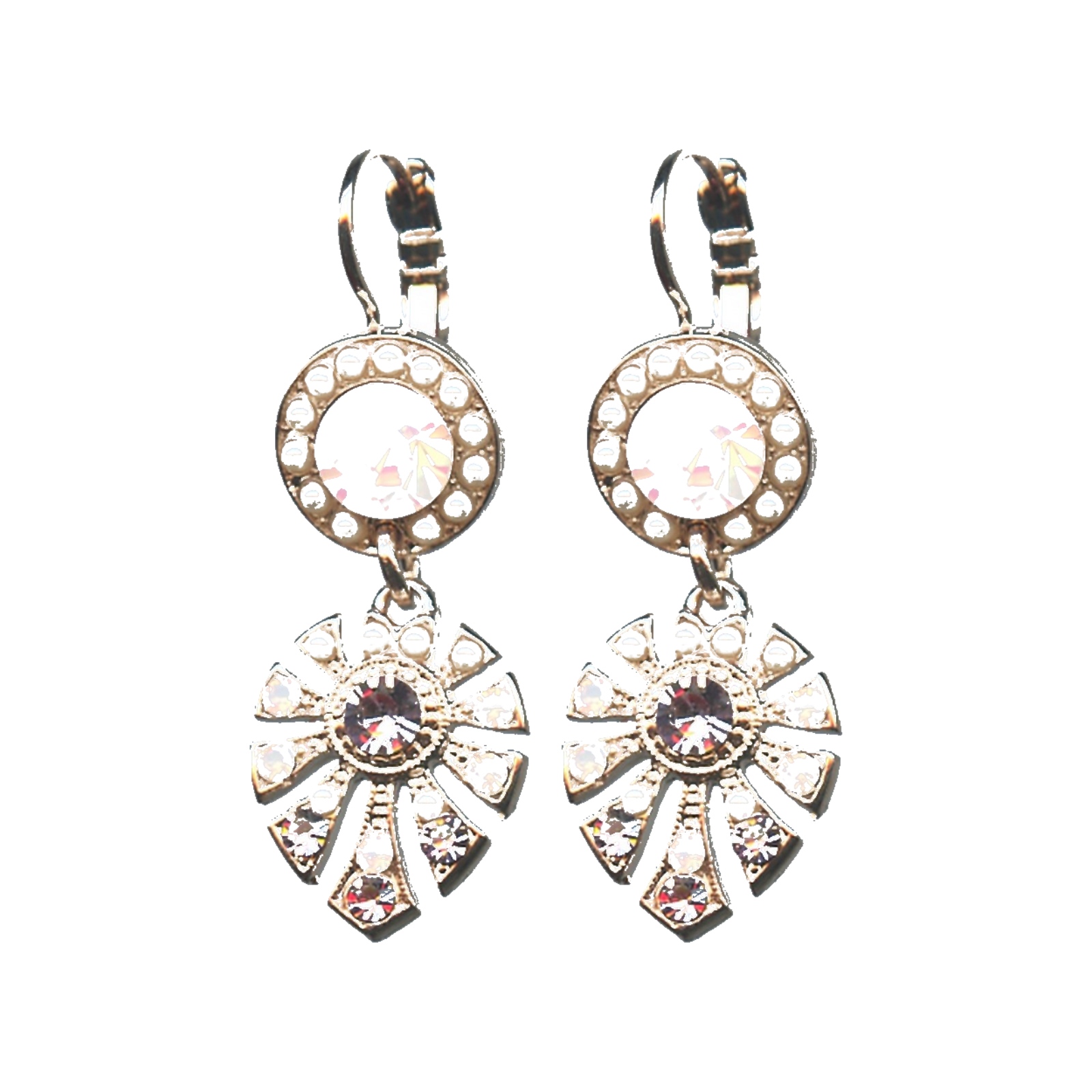E-1514-3-212-1-SP6 Earrings By Mariana Woman Luxurious Pearl and Rose opal Swarovski Crystals - Image 1