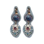 Earrings By Mariana Woman Delicate Opal and Crystals: Tanzanite Swarovski Crystals - Image 2