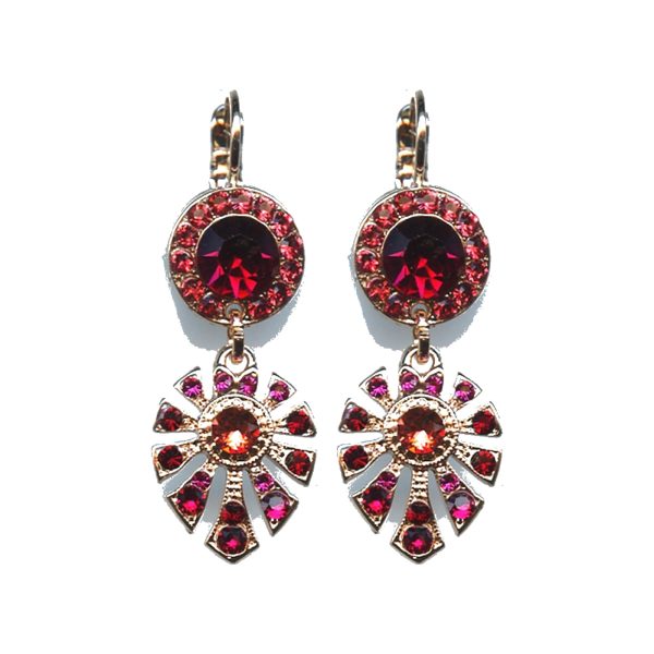Earrings By Mariana Woman Fashionable Red and Fuchsia Swarovski Crystals